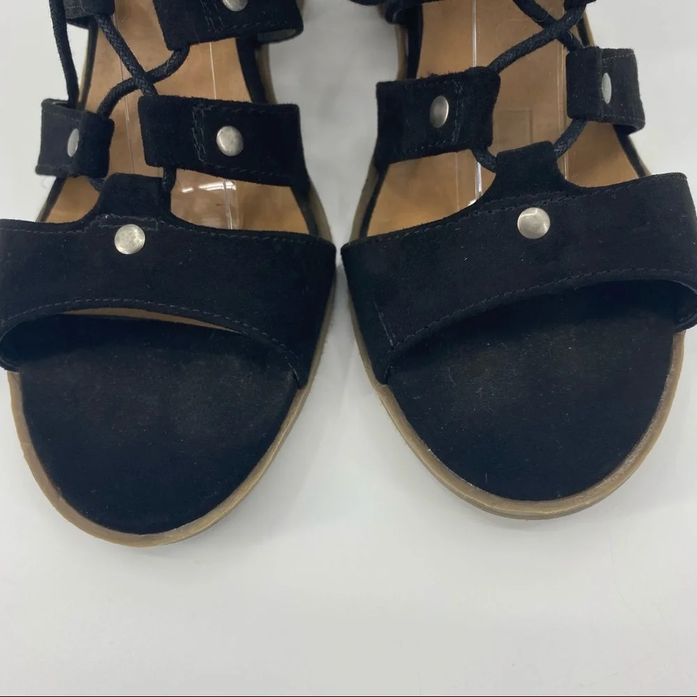 DV by Dolce Vita | Black Suede Lace Up Sandals - Picture 6 of 12